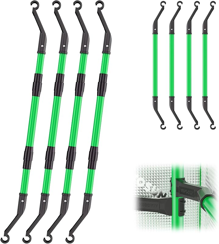 VIVOSUN Kit de tienda de cultivo de alto CFM para tienda de cultivo de 3,3×3,3, 4×2, 4×4, 5×5 | Barras de montaje resistentes y ajustables de 39-60 pulgadas y postes de soporte de alto flujo de aire, 4 unidades por paquete