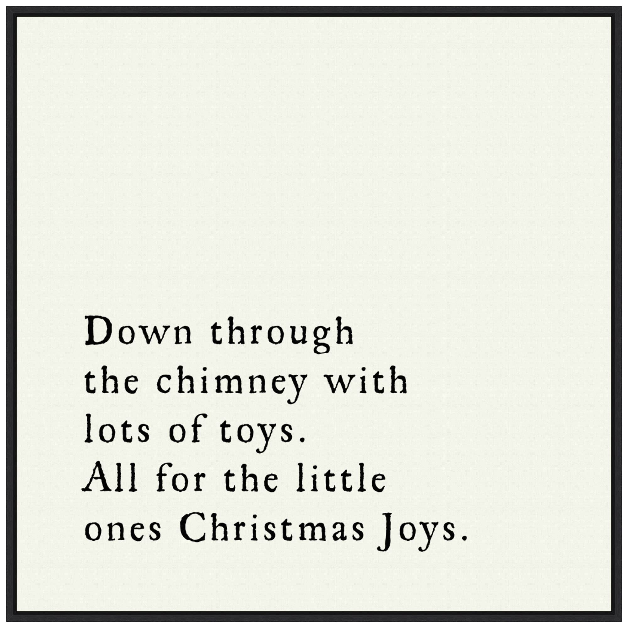 Amanti Art Framed Canvas Wall Art 30x30 Down Through the Chimney Portfolio, Framed Wall Art Canvas, Holidays Artwork, Modern Decor, Large Poster Painting for Living Room, Bedroom,