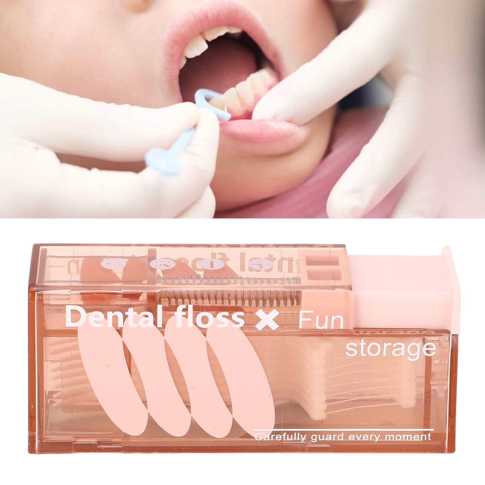 Dental Floss Case, Portable ABS Floss Pick Dispenser, Easy Filling with 10 Strands for Travel (Type 4)