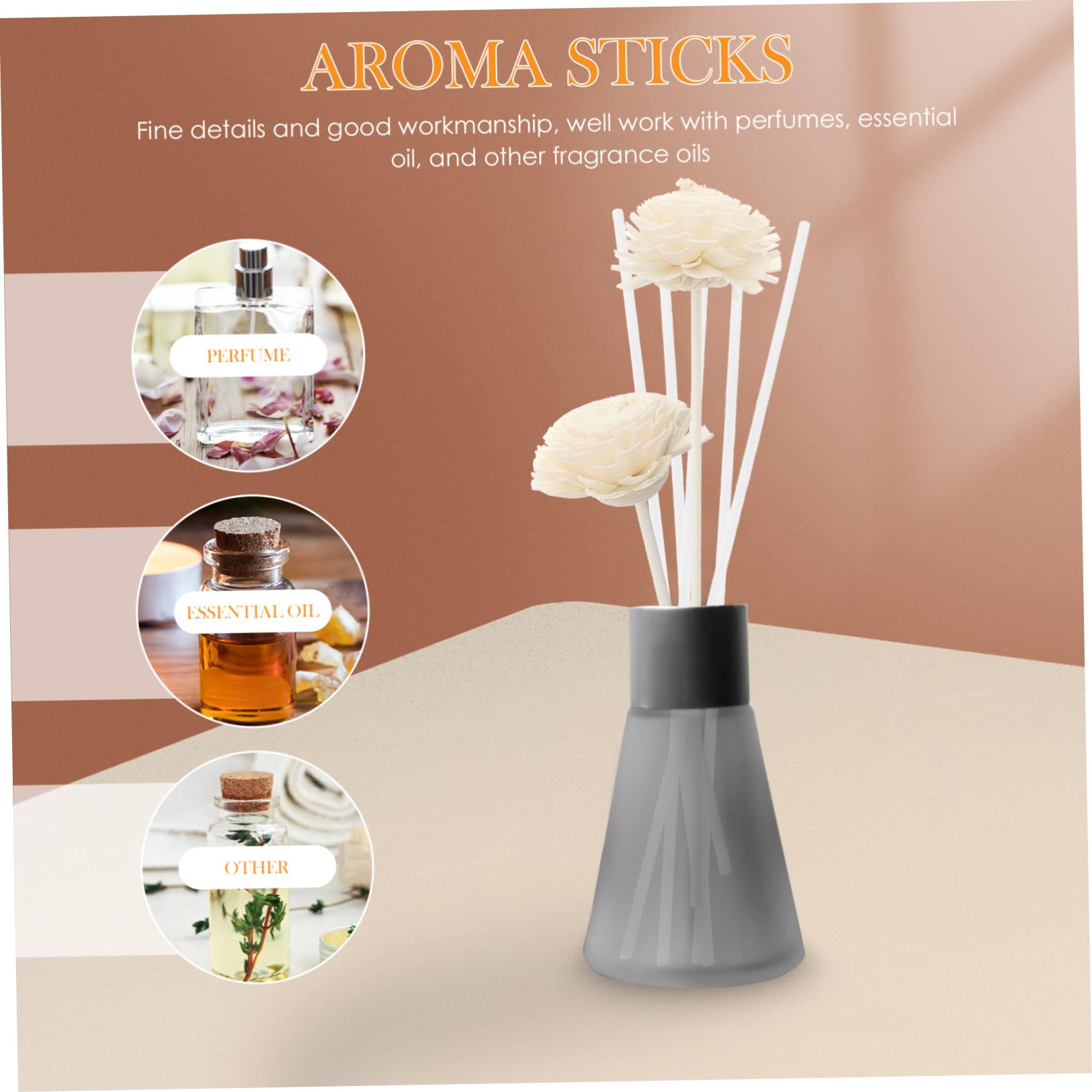 Mobestech 5 Boxen Ätherische Öl Diffuser Sticks Teiliges für Raumduft für Diffuserflaschen für Wohnzimmer Schlafzimmer und Büro Erzeugt Frischen Duft und Angenehme