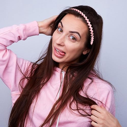 Miniatura 6 de YONOY 12 diademas de plástico antideslizantes para mujeres y niñas, peine de dientes, bandas delgadas para mujeres, hombres, adolescentes y niñas