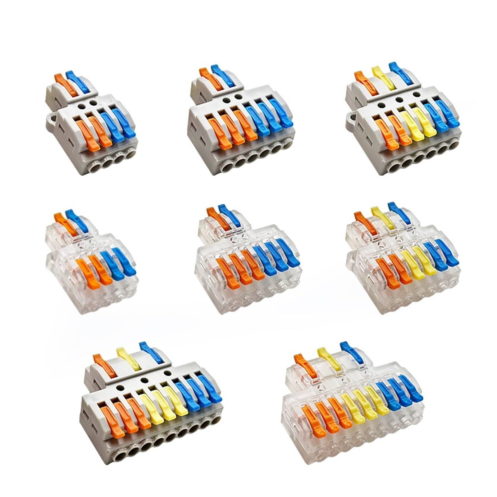 Connettori elettrici a Striscia, Separatore Universale Compatto, Cavo, Filo a Inserimento, connettore con Morsetto a Leva(424 c,30PCS)