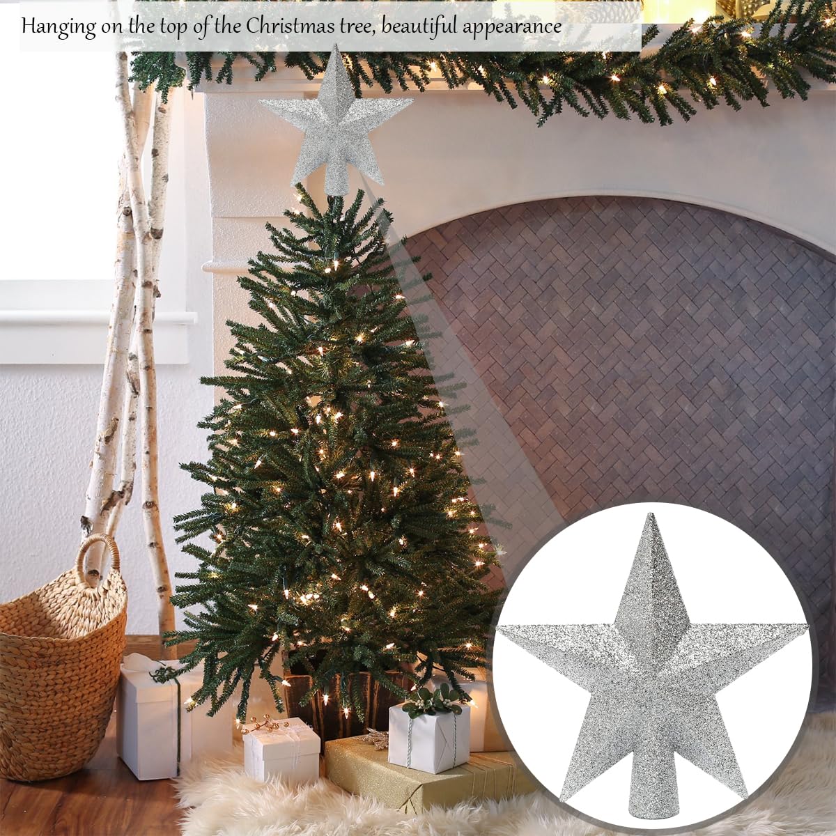 Kerststerdecoratie gouden 4-delige set hangers