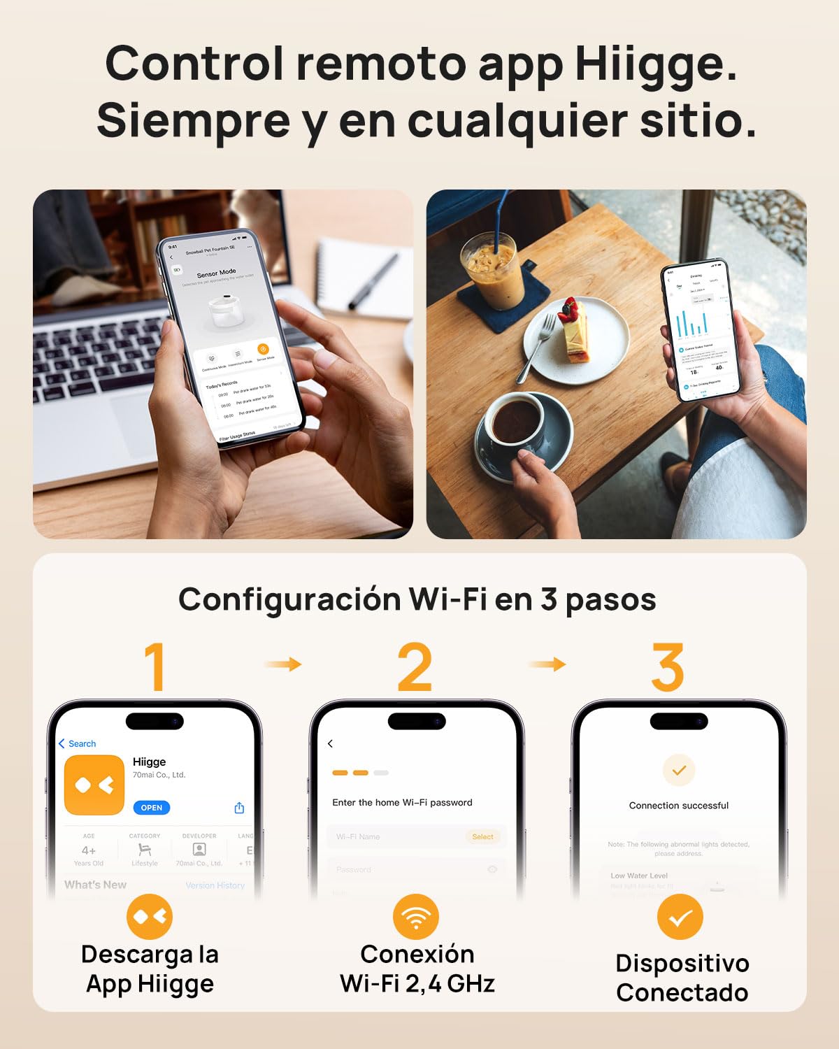 Fuente para Gatos Sin Cable[96 Días de Autonomía] Fuente de Agua para Gatos Silenciosa 25db,Control de App,Bebedero Gatos y Perro con Sensor de Movimiento,Fuente Gatos Inalámbrica,Cat Fountain