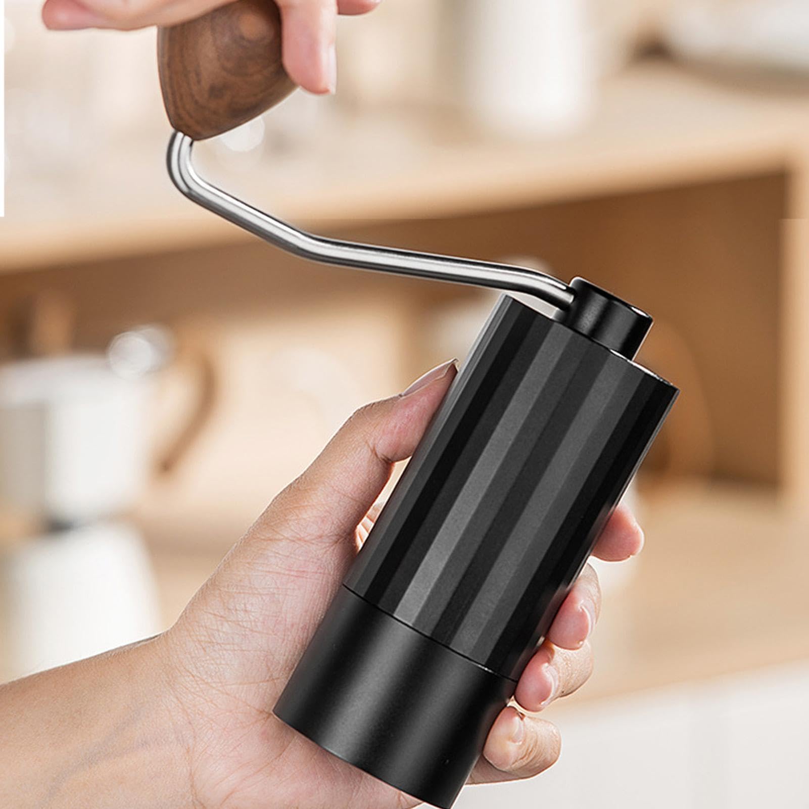 Molinillo de café manual ligero | Molinillo de café compacto | Molinillo de café de mano, molinillo de rebabas ajustable de acero inoxidable, molinillo cónico portátil para café molido fresco en | Preparador De Latte Para El Desayuno Para El Hogar Bar La