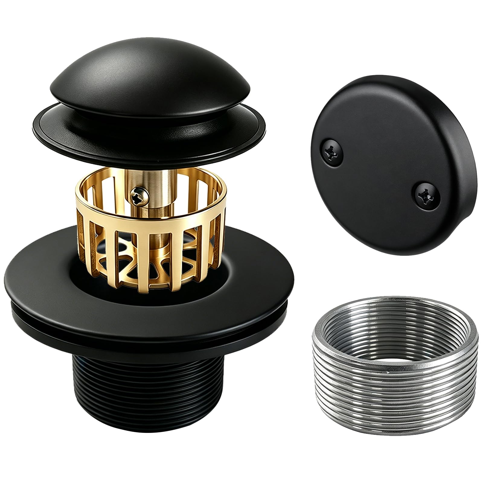 Photo 1 of J.Y.Memorize Tub Drain and Overflow Kit - Matte Black