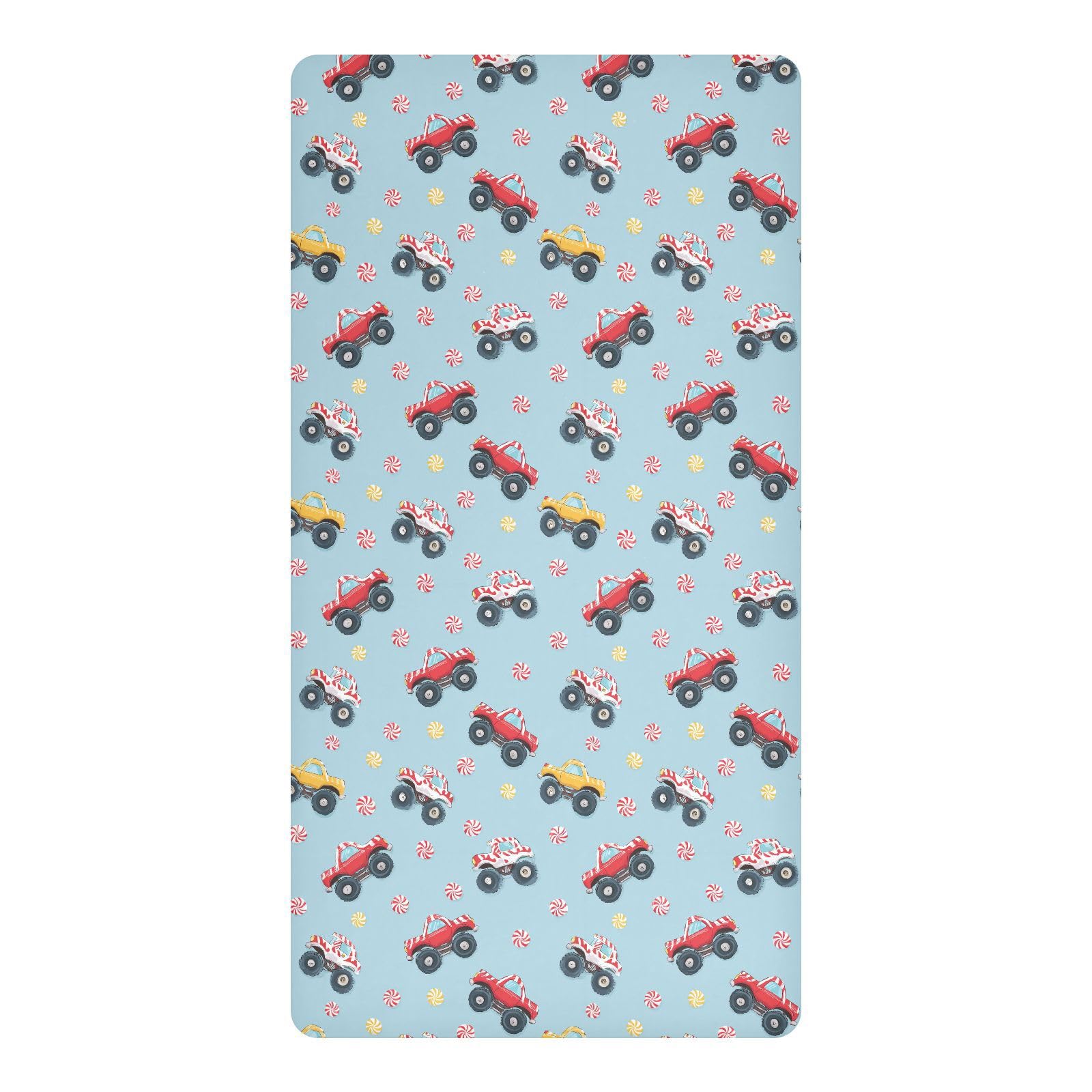 Draps de lit imperméables Candy Trucks pour garçons 132 x 71 cm