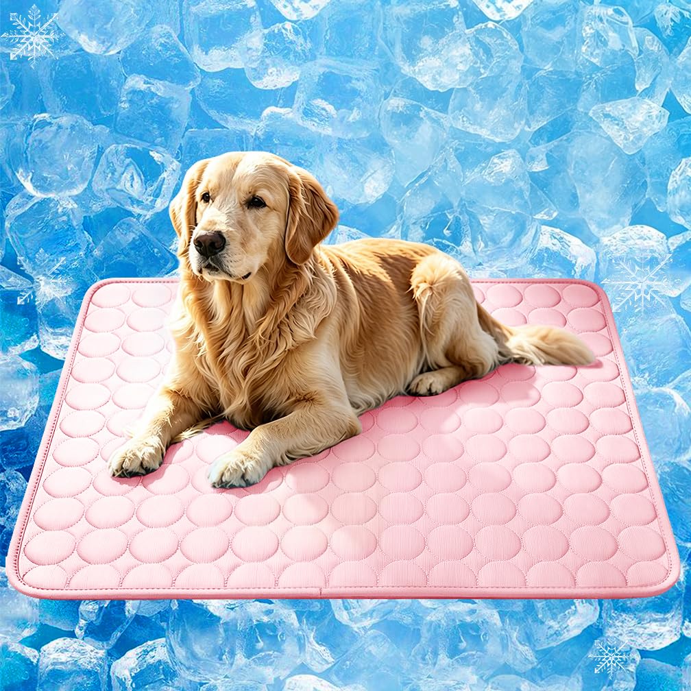 MeiLiMiYu Dog Cooling Mat 2026 Upgraded Arc-Chill Cooling Dog Bed Mat, Washable Pet Cooling Pad (Q-Max>0.4) Cooling Mat for Dogs & Cats Indoor & Outdoor Car Seats (Pink, 28x22 in)