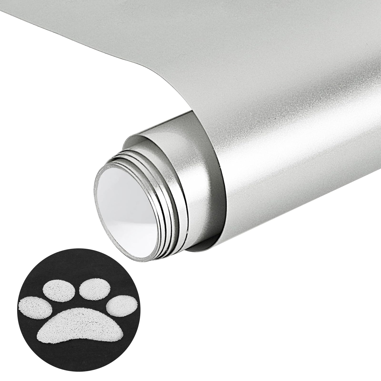 NANAPLUMS Plotterfolie Textil, Neuer 3D-Puff-Vinyl-30,5 x 100 cm Puff HTV Vinylrolle für T-Shirts, 3D-Puff-Hitzetransfer-Vinyl, Einfach zu schneiden