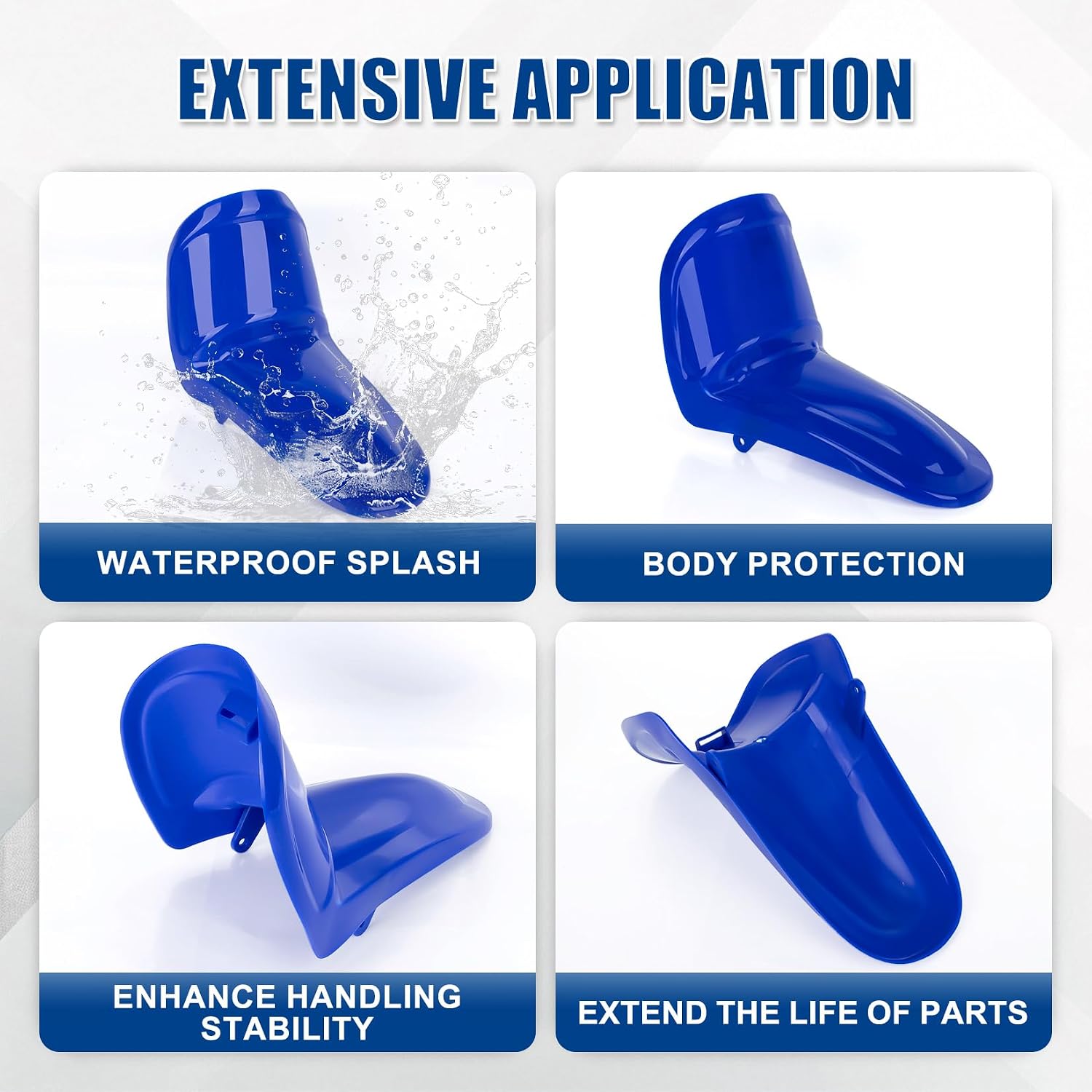 PW50 Motorcycle Front Mudguard - PSLER Front Body Mudguard Plastics Kit for PW 50, Body Mudguard Kit for Trail Dirt Bike, Direct Replacement Fairing Parts with Tall Bars, Blue