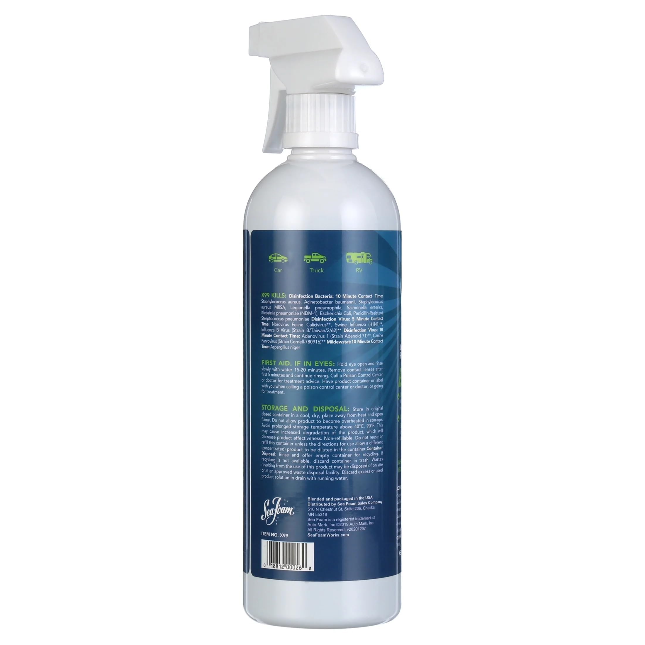 Amazon.com: Seafoam X99 Complete Auto & Rv Interior Sanitiz