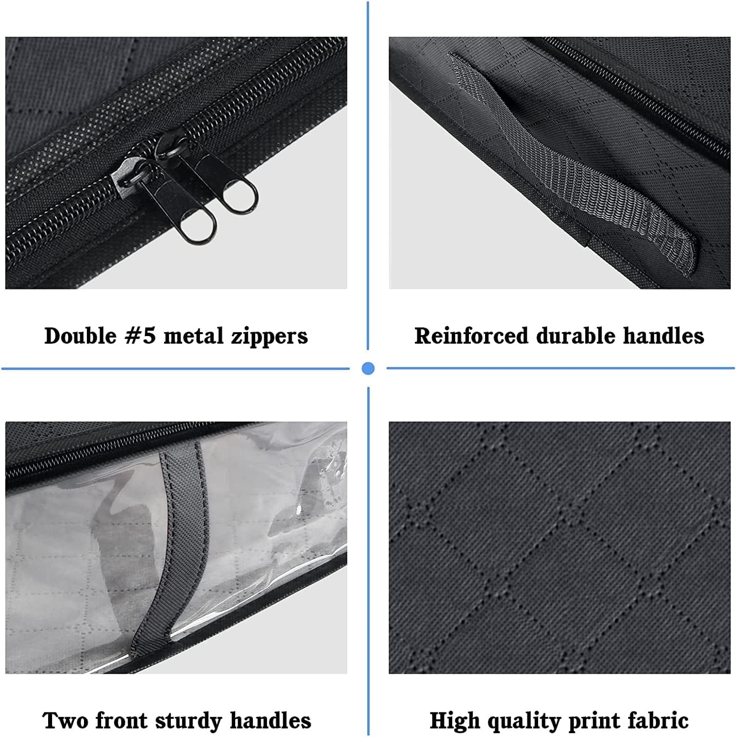 EAUSO Storage Bins, Under Bed Storage Containers, Foldable Clothes Storage Box, Storage Organizer, With Handles, For Comforter, Blanket, Clothing, Sweaters, Pillows, Toys，for Storing Clothes Or Comfor