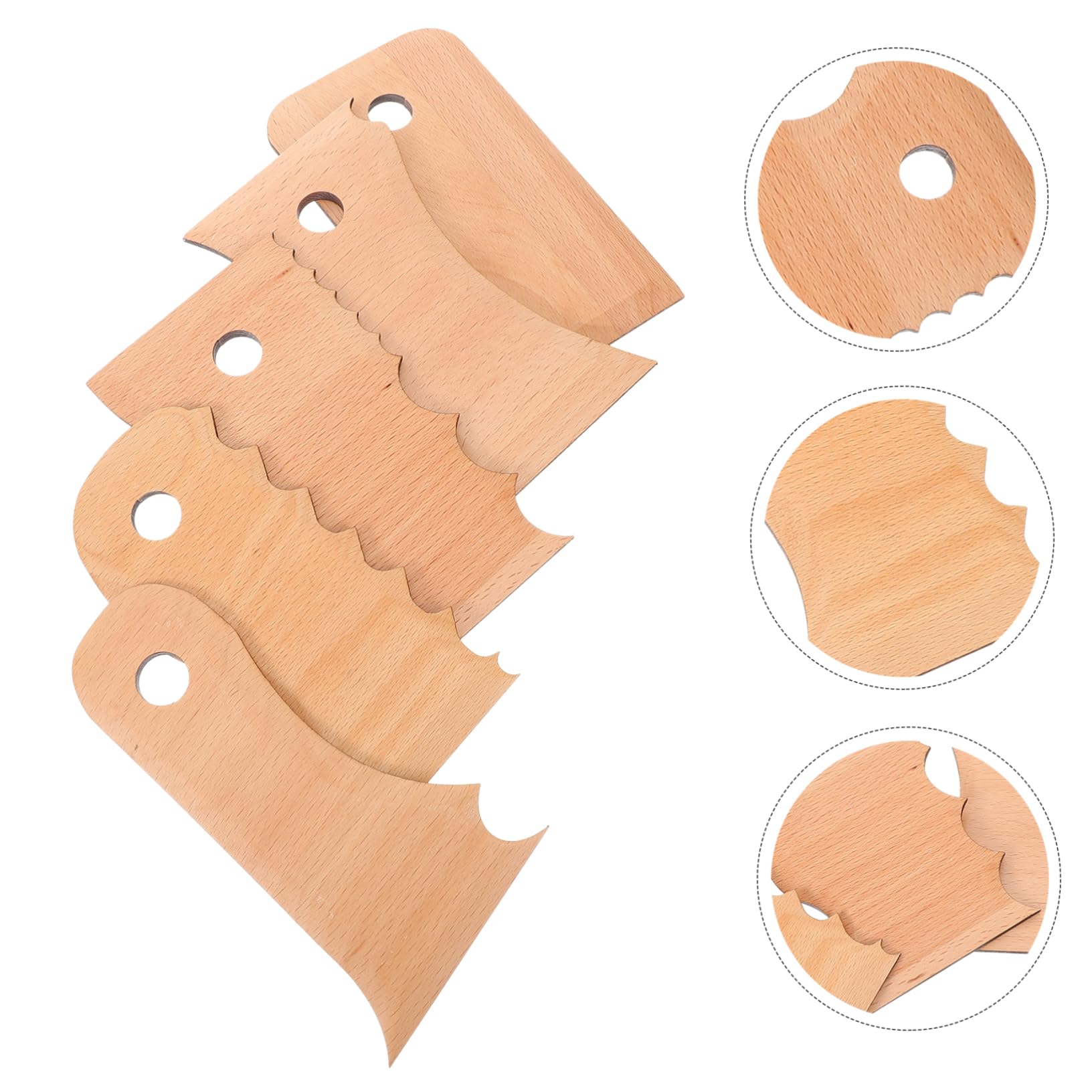 Holibanna Conjunto De Herramientas De Cerámica Kit De Talla De Cerámica Esculpiendo Cortador Manual De Bricolaje Herramienta De Estatuilla De Cerámica Madera Beige 5 Piezas X 4