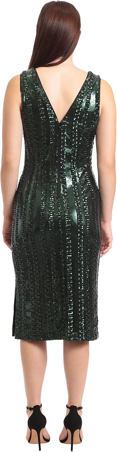 Maggy London Women's Maggy London Women's Dresses Holiday Sequin Dress Event Occasion Cocktail Party Guest of