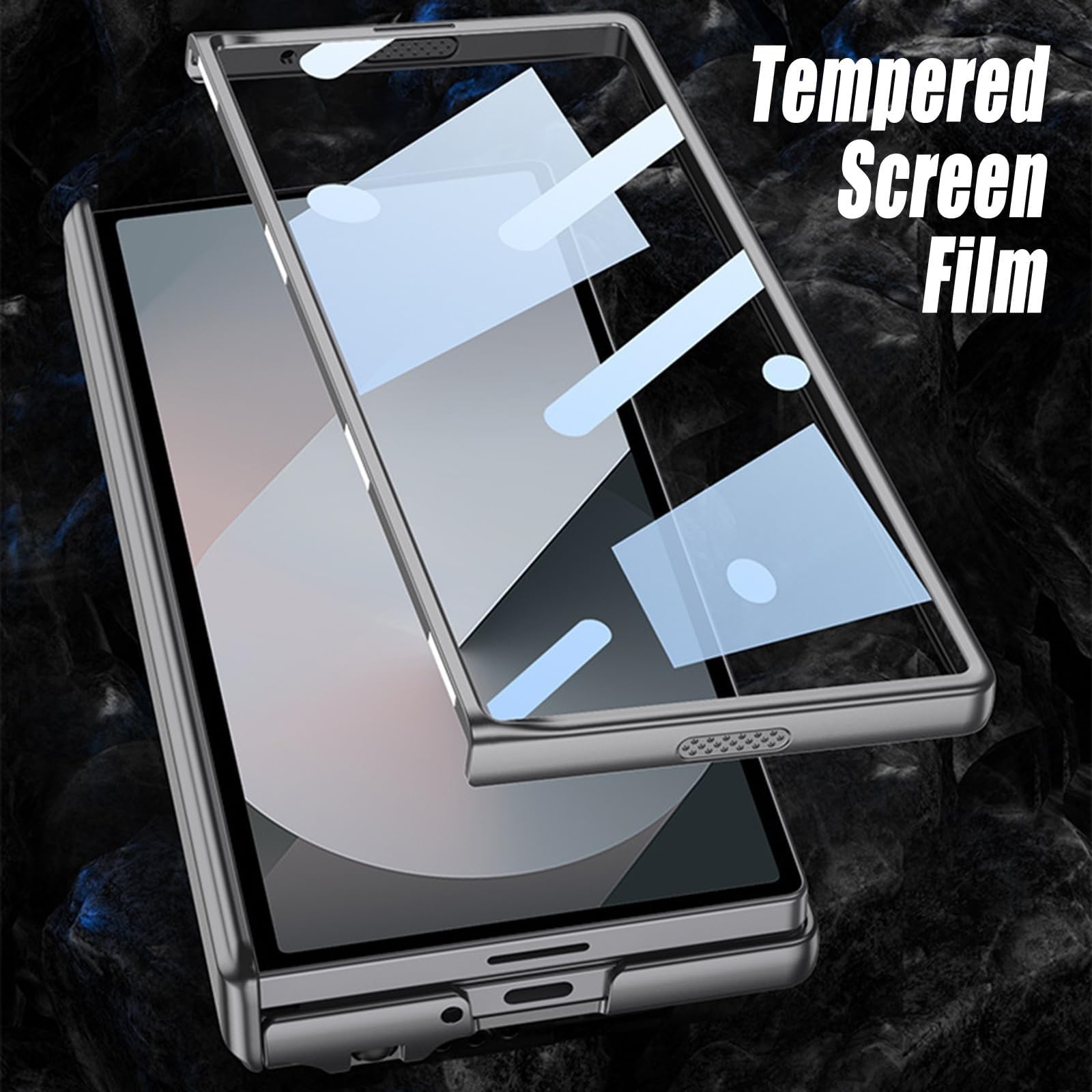Custodia Per Samsung Galaxy Z Fold 6, Sottile Assorbimento Magnetico Custodia Con Cerniera Portapenne, Custodia Protettiva Antiurto(Blu)