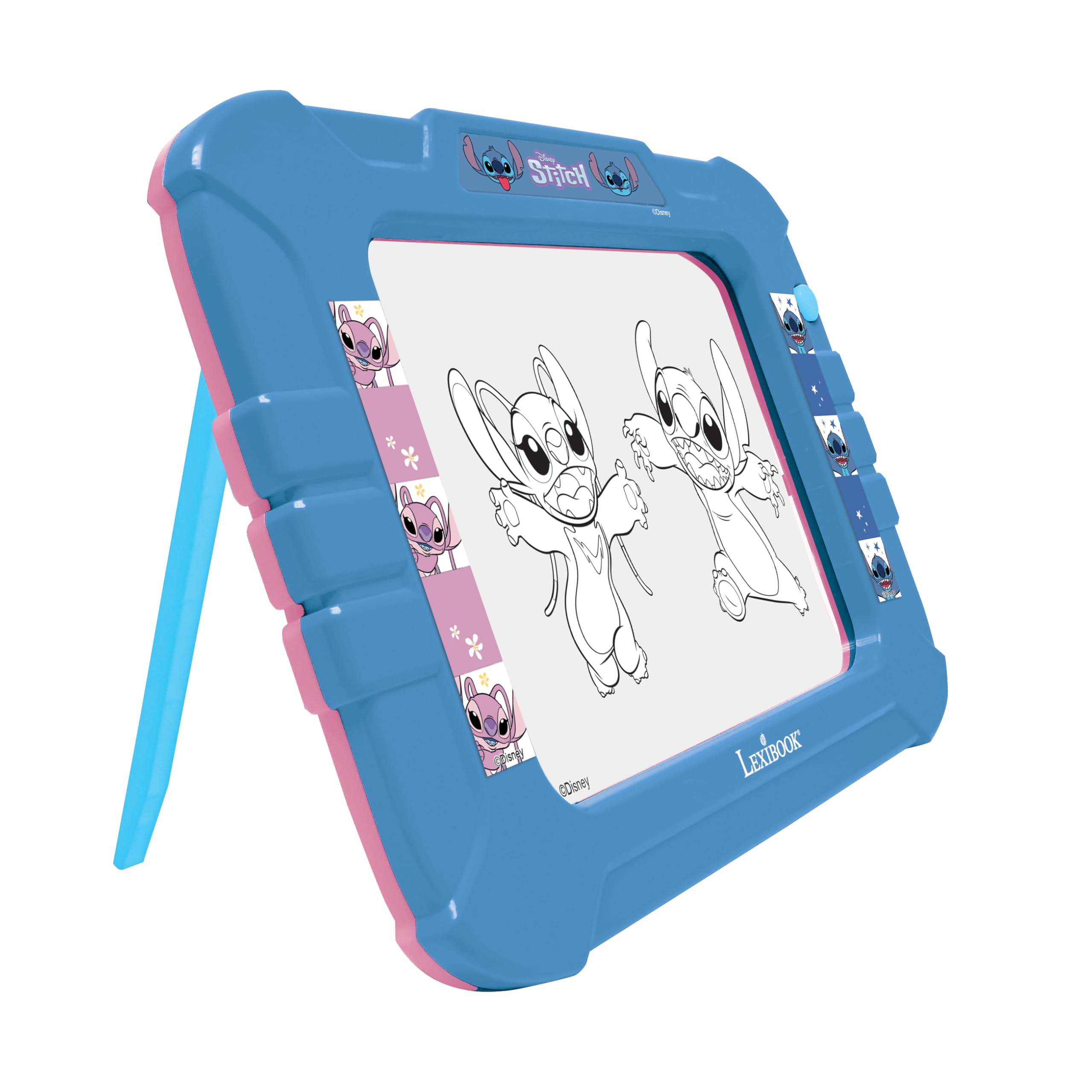 Lexibook, Disney Stitch, Tabliczka elektroniczna, CRNEOD | Efekt światła neonowego, 8 efektów świetlnych, 6 wzorów, 2 kolorowe markery i ściereczka