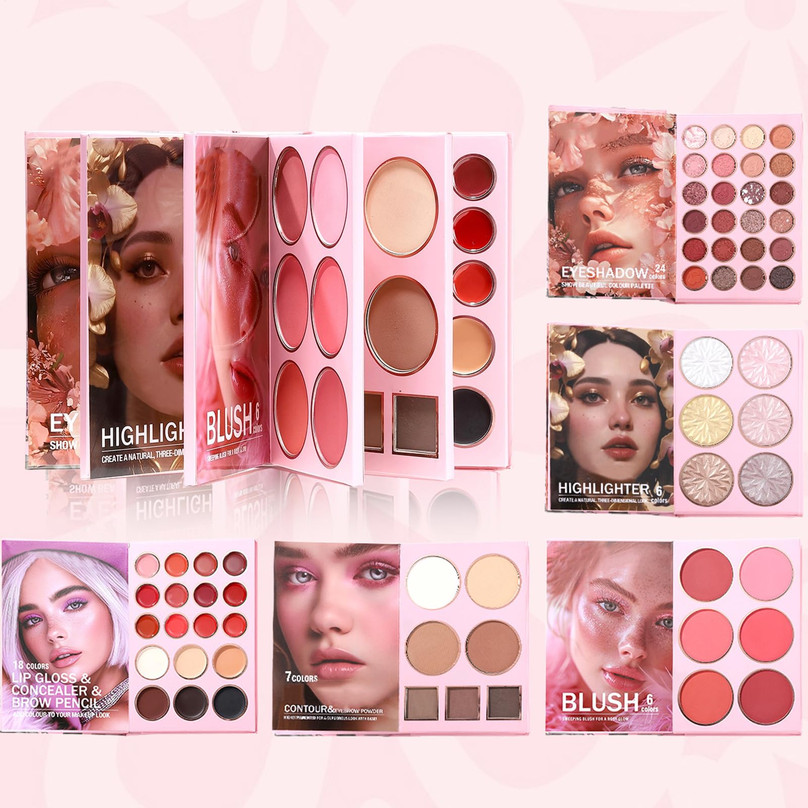 Per Il Trucco Con Glitter Illuminante a 6 Colori | Palette di Ombretti in Stile Libro con 24 Colori per Donne e Ragazze, Ideale per Viaggi, Feste, Uso Quotidiano e Palco