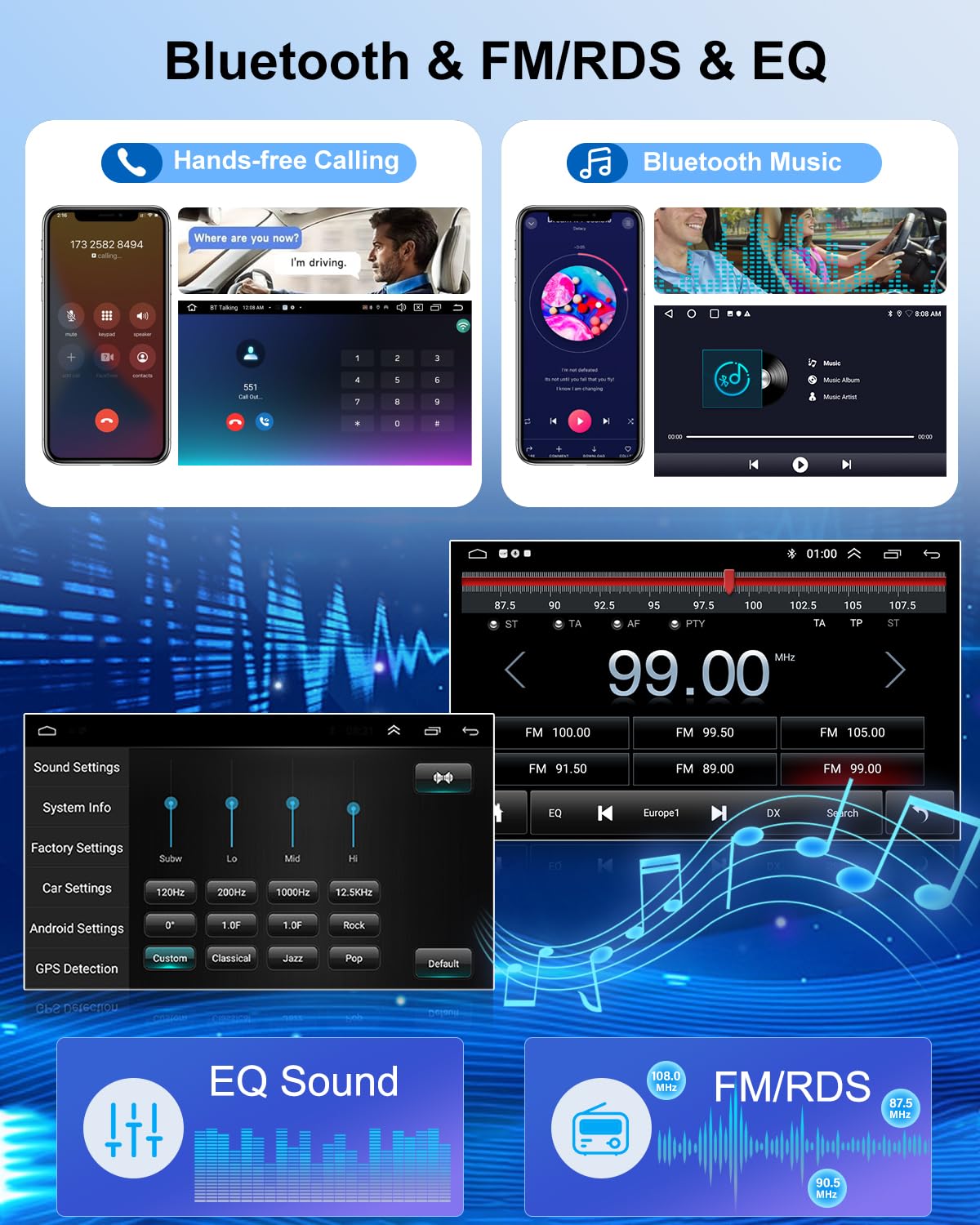 NHOPEEW Android 13 Autoradio per VW Passat b6 b7 Golf 5 6 Jetta T5 EOS POLO Touran Seat Sharan - Carplay & Android Auto - Schermo touchscreen da 7 pollici con EQ WiFi GPS Mirror Link