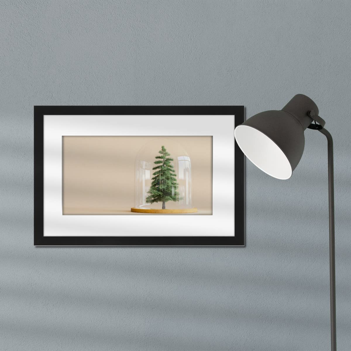artboxONE Poster mit Rahmen schwarz 45x30 cm Tree Under Glass Dome 3D Rendering von Elisabeth Coelfen
