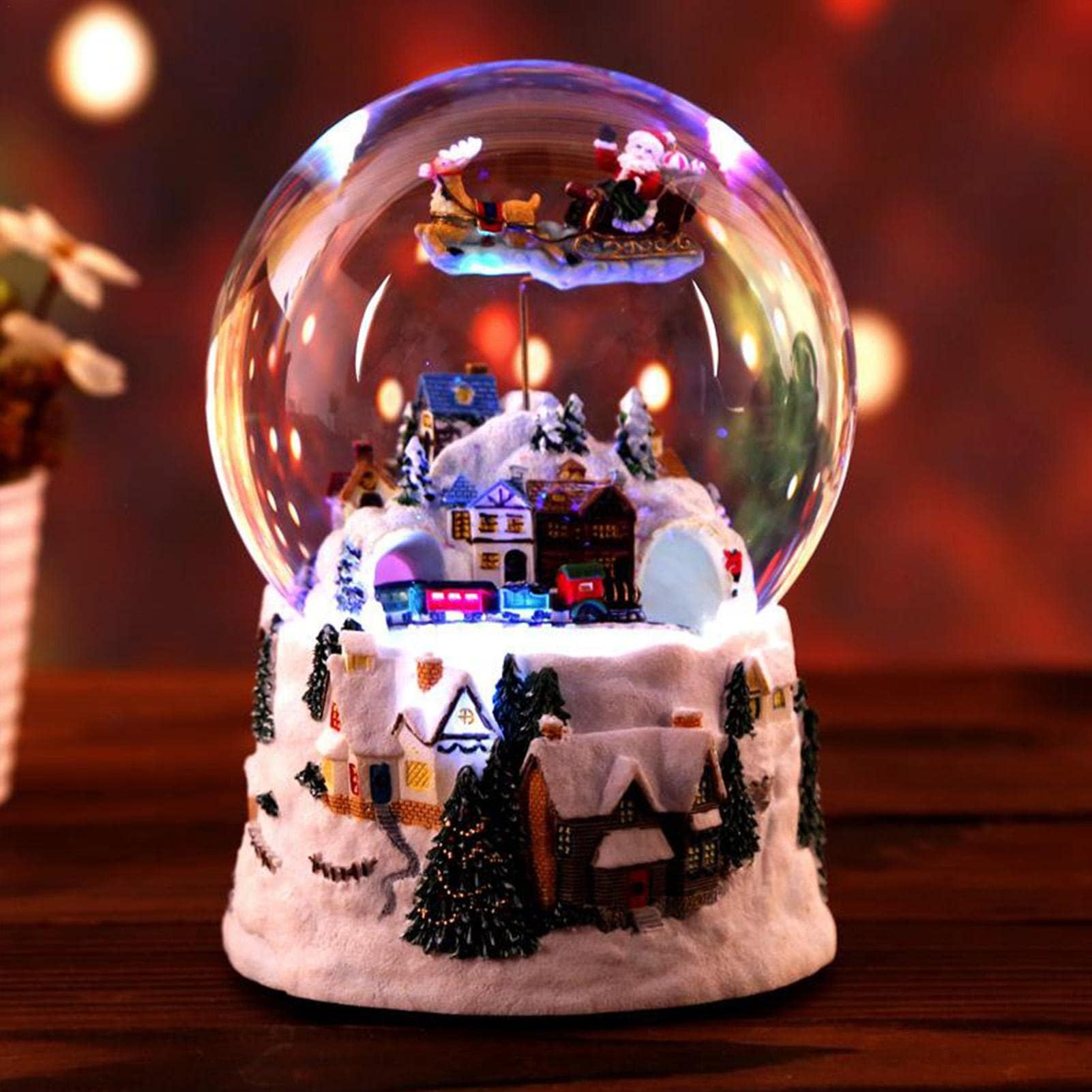 Amazon.co.jp: LUNAMY スノードーム クリスマスオルゴール スノー 