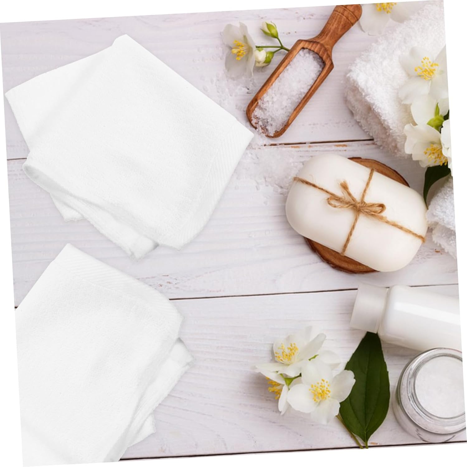 30pcs Pure Cotton Square Towels Lightweight Hand Towels for Hotels Guesthouse Bright Absorbent Face for All People Practical Bathroom Use