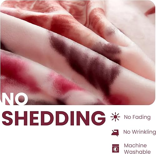 Miniatura 5 de YHSF Manta coreana de visón sintético, 2 capas gruesas y suaves, reversible, manta de invierno de felpa, cálida y acogedora manta Raschel sedosa,