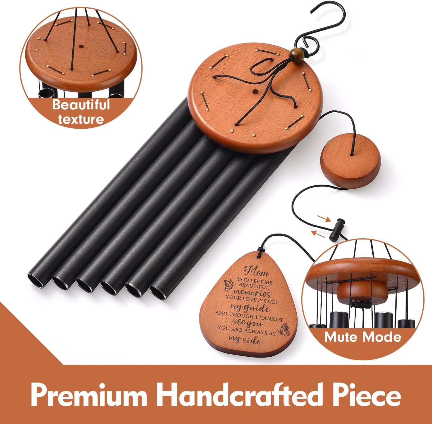 AMBOBE Memorial Sympathy Gifts for Loss of Mom, 32" Memorial Wind Chimes for Loss of Mother Sympathy Gift, Bereavement Gift for Loss of Mother, Windchimes in Memory of Mom Gifts
