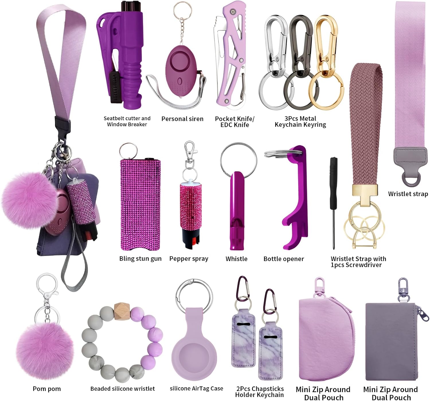 Wristlet Keychain Set with RFID Wallet Card Holder and Bottle Opener, Car Keychain Accessories for Women - Image 2