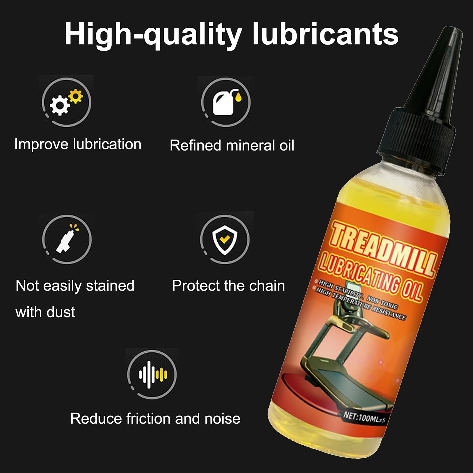 2 maty do biegania lubrykanty 100 ml, premium lubrykant do biegania, sportowe smary o wysokiej temperaturze, redukujące hałas i tarcie, kompatybilne z większością urządzeń