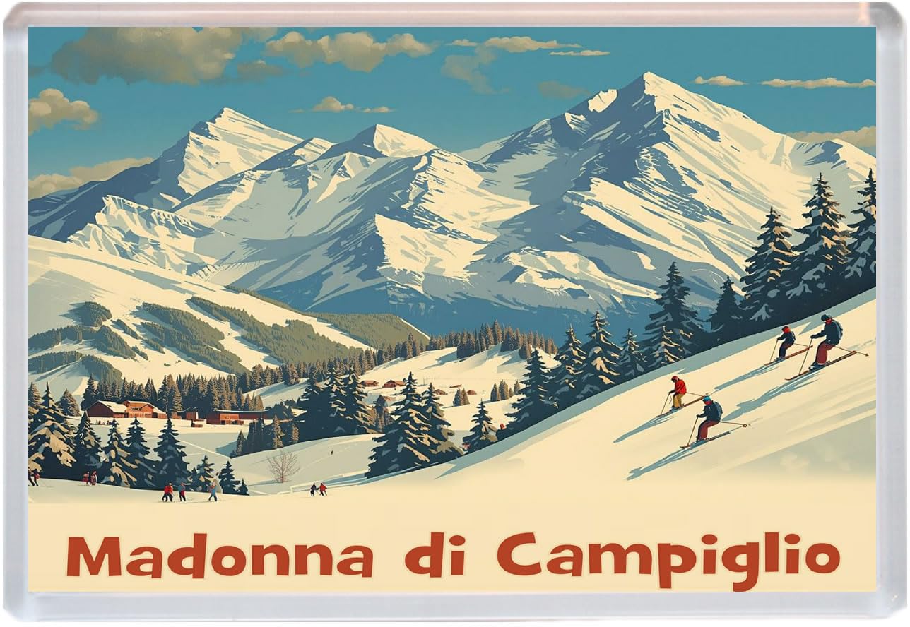 Baked Bean Store Multicolor Madonna Di Campiglio - Italy - Jumbo Artistic Fridge Magnet 96 X 67Mm Bbsfhm3133