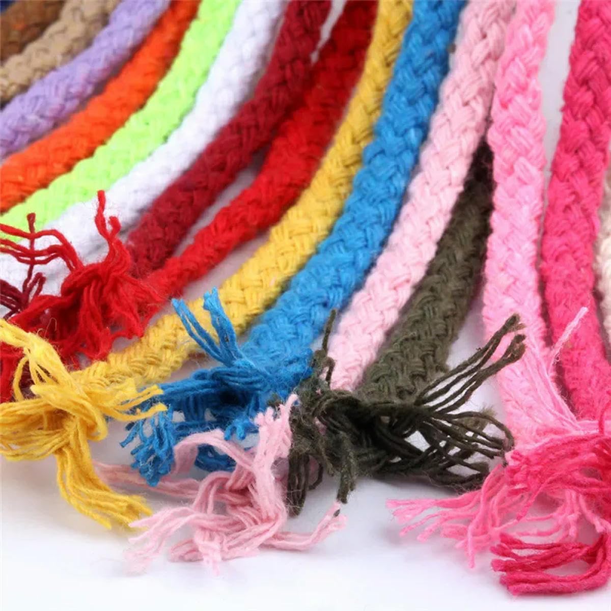 Cuerda de algodón de 5 mm Cuerda Trenzada ecológica Hilo de Alta tenacidad Cuerda Tejida para Bricolaje Decoración del hogar 100 yardas-22 Gris Claro-5 mm 100 Yardas