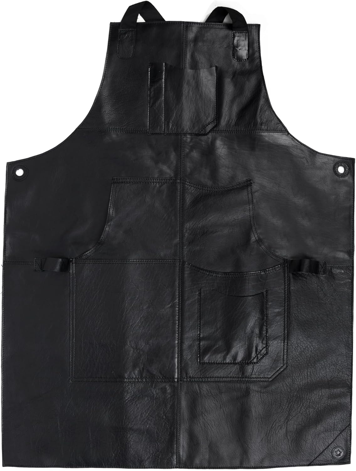 One Size Fits Utility Apron | Adjustable Cross-Back Straps | Multi-Use Shop Apron With Tool Pockets By Aaron Leather Goods (Green, Canvas Leather)