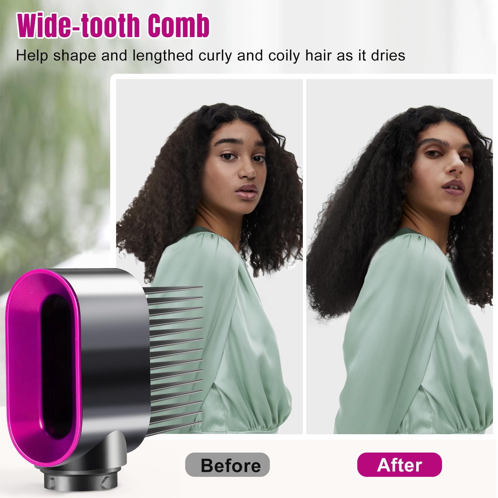 Boquilla de fijación para secadora con peine para Dyson Airwrap Styler HS01 HS05, accesorios para peinar el cabello