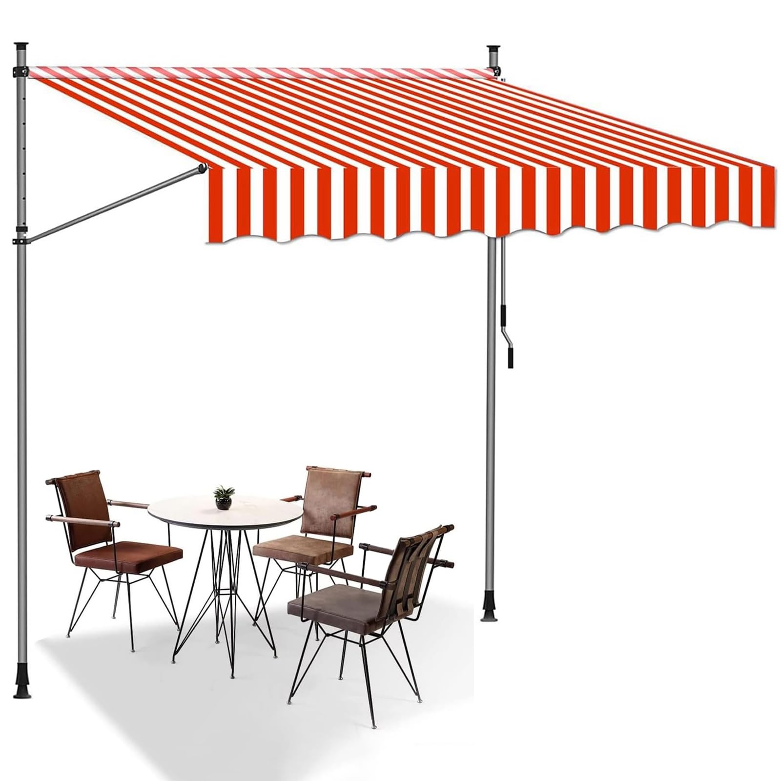 GJMSSMY Adjustable Height Patio Awning Manual Retractable Outdoor Canopy NonScrew Canopy for Windows & Doors WeatherResistant Sunshade Perfect for Decks & Patios