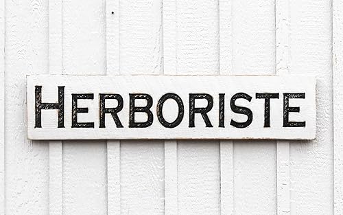 Miniatura 2 de Large Herboriste Sign - (Available in 3 Sizes) Carved in a Solid Wood Board Rustic Distressed Farmhouse Style Herbalist Herbal Medicine Apothecary