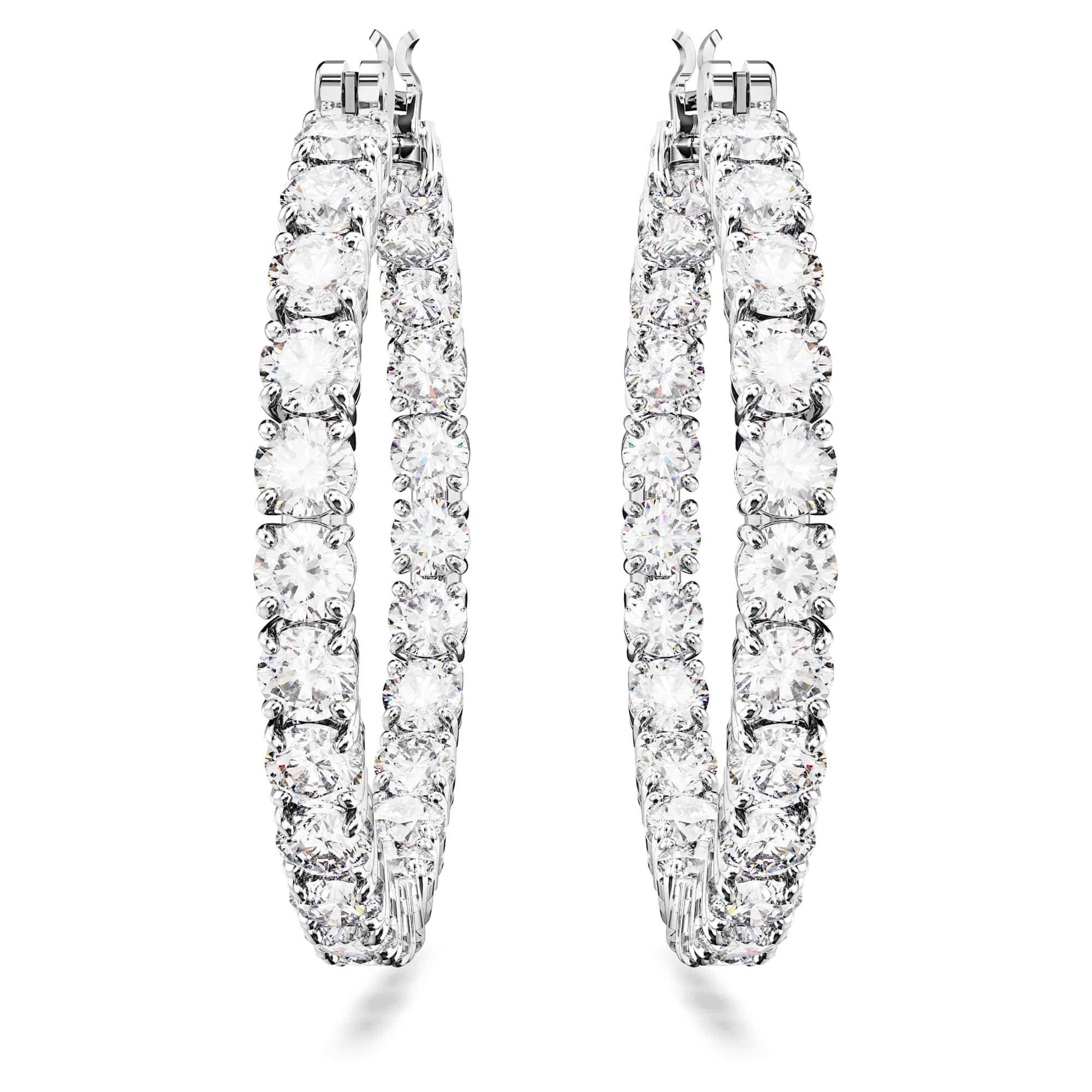Swarovski Matrix Kolekcja kolczyki koła, szlif okrągły, pokryty rodem