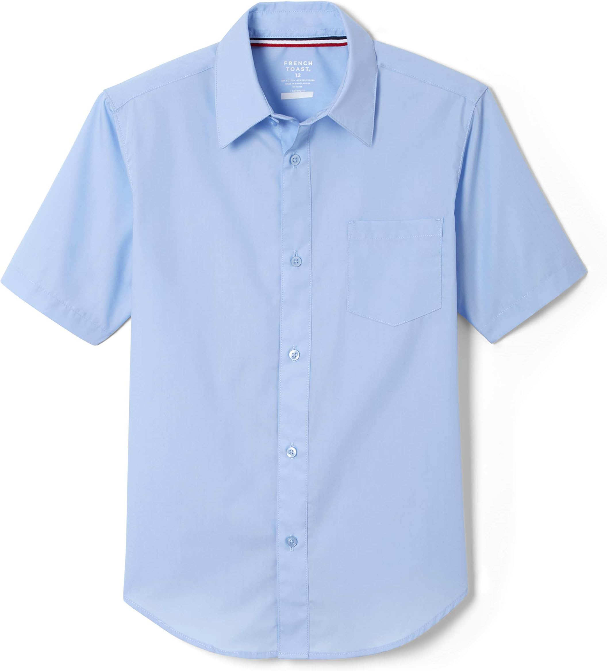 French ToastBoys' Short Sleeve Classic Poplin Dress Shirt (Standard & Husky)