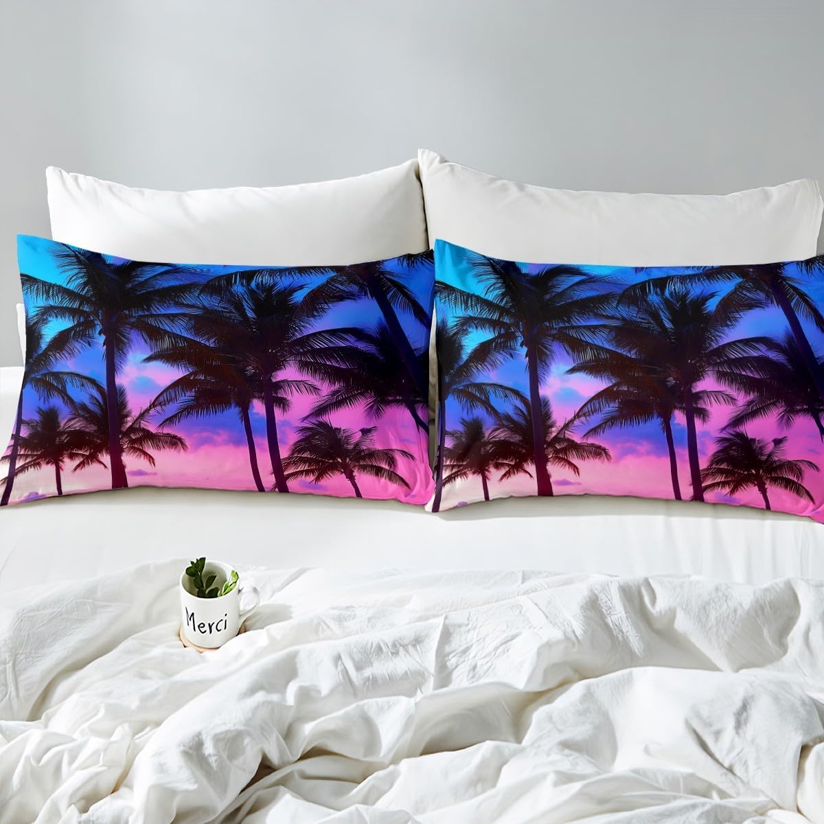 Botanical Comforter Cover Bohemian Bedding Sets for Teens Adult Young Man,Tree Branches Bed Sheets Nature Plant Leaf Bedding Decor Set Beach Theme Plants Lavender Bedroom Decor Full Size