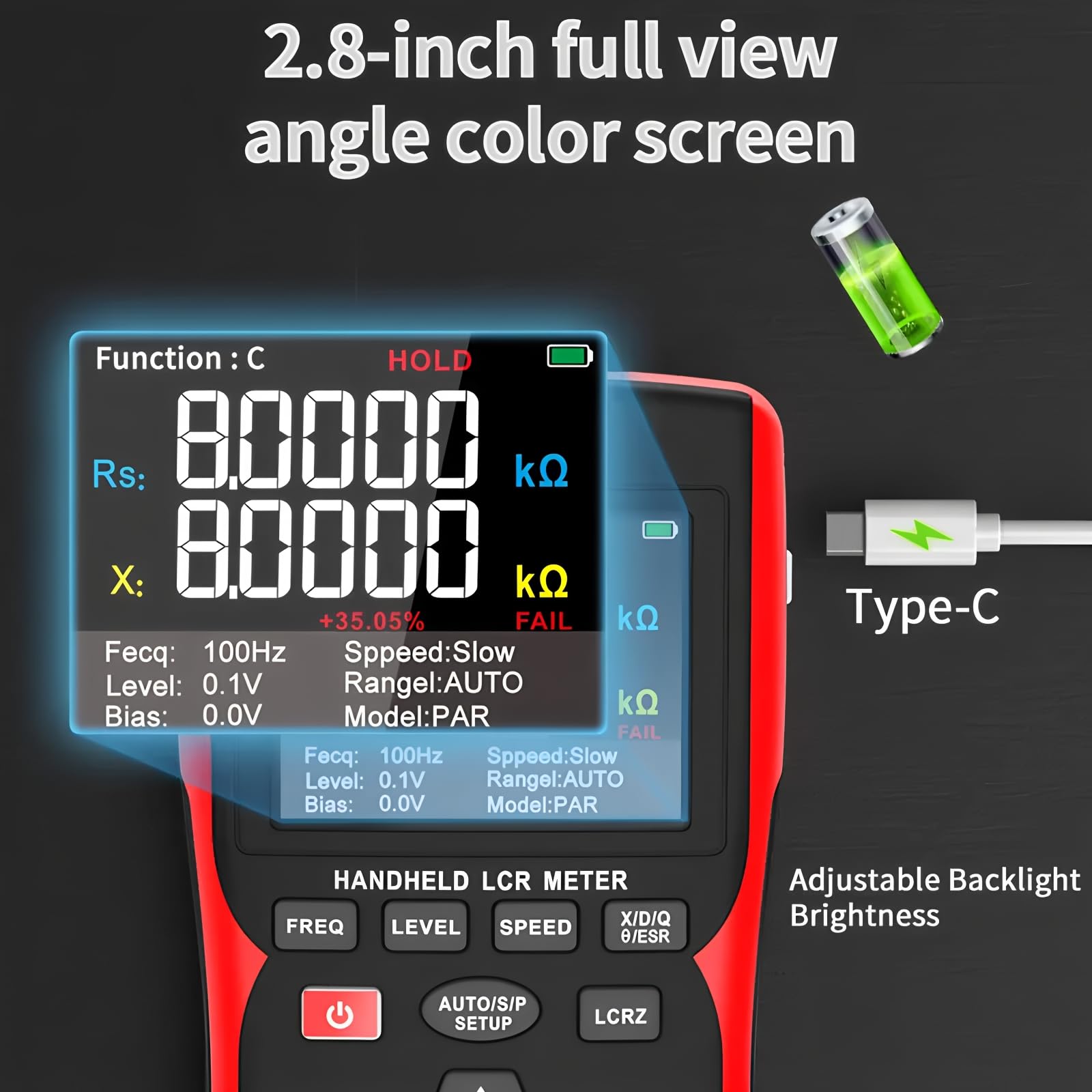 LCR Messgerät ZT-DQ01 Handheld Digital Bridge LCR Meter Kapazität Widerstand Induktivität zt-dq02 Multitester (DQ 01 KitII)