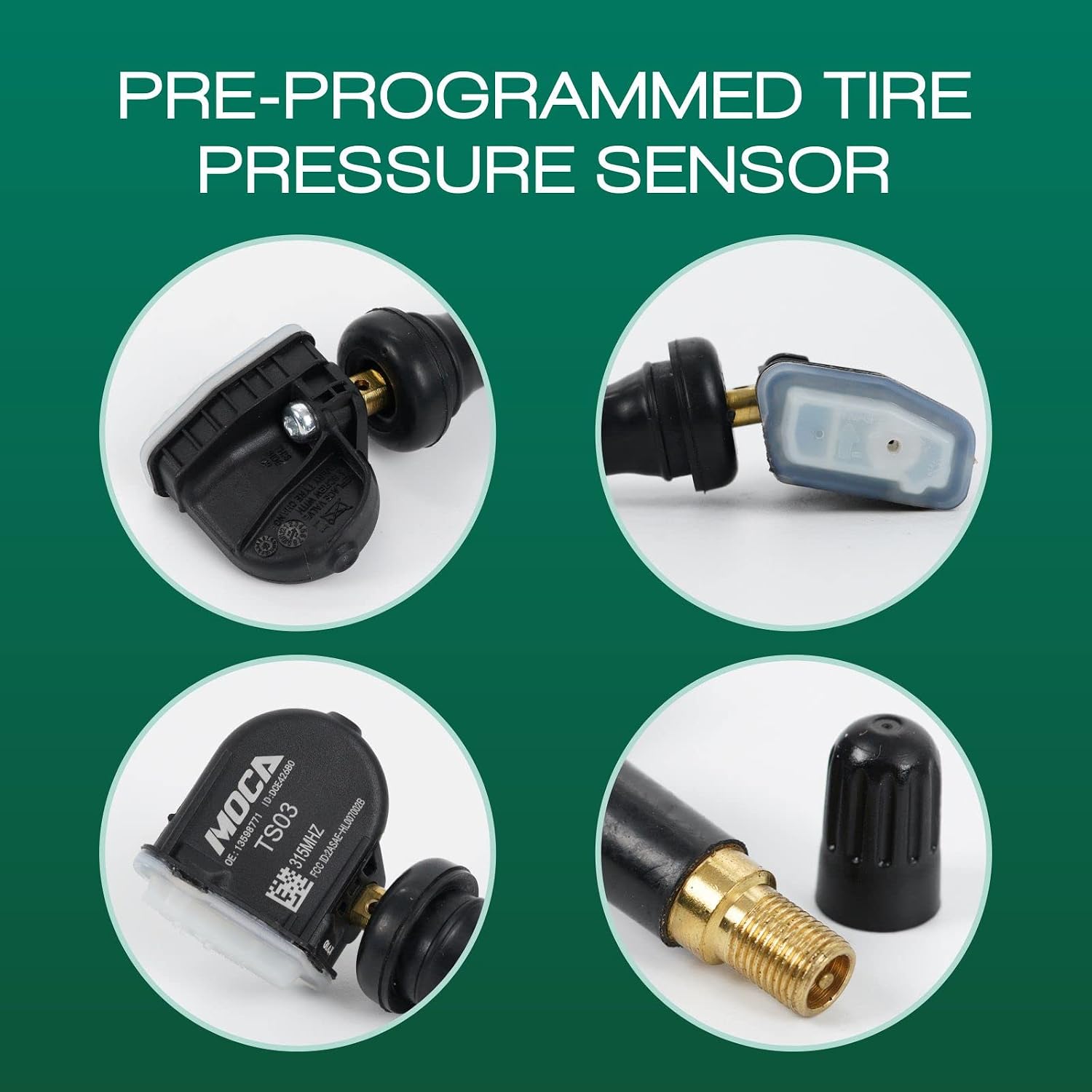 TPMS Tire Pressure Monitoring Sensors fit 07-21 for Chevrolet Trax/Camaro/Silverado 1500, 11-22 for Buick Encore/Regal/Verano, 10-19 for GMC Canyon/Terrain, for Cadillac ATS/SRX/XTS #13586335