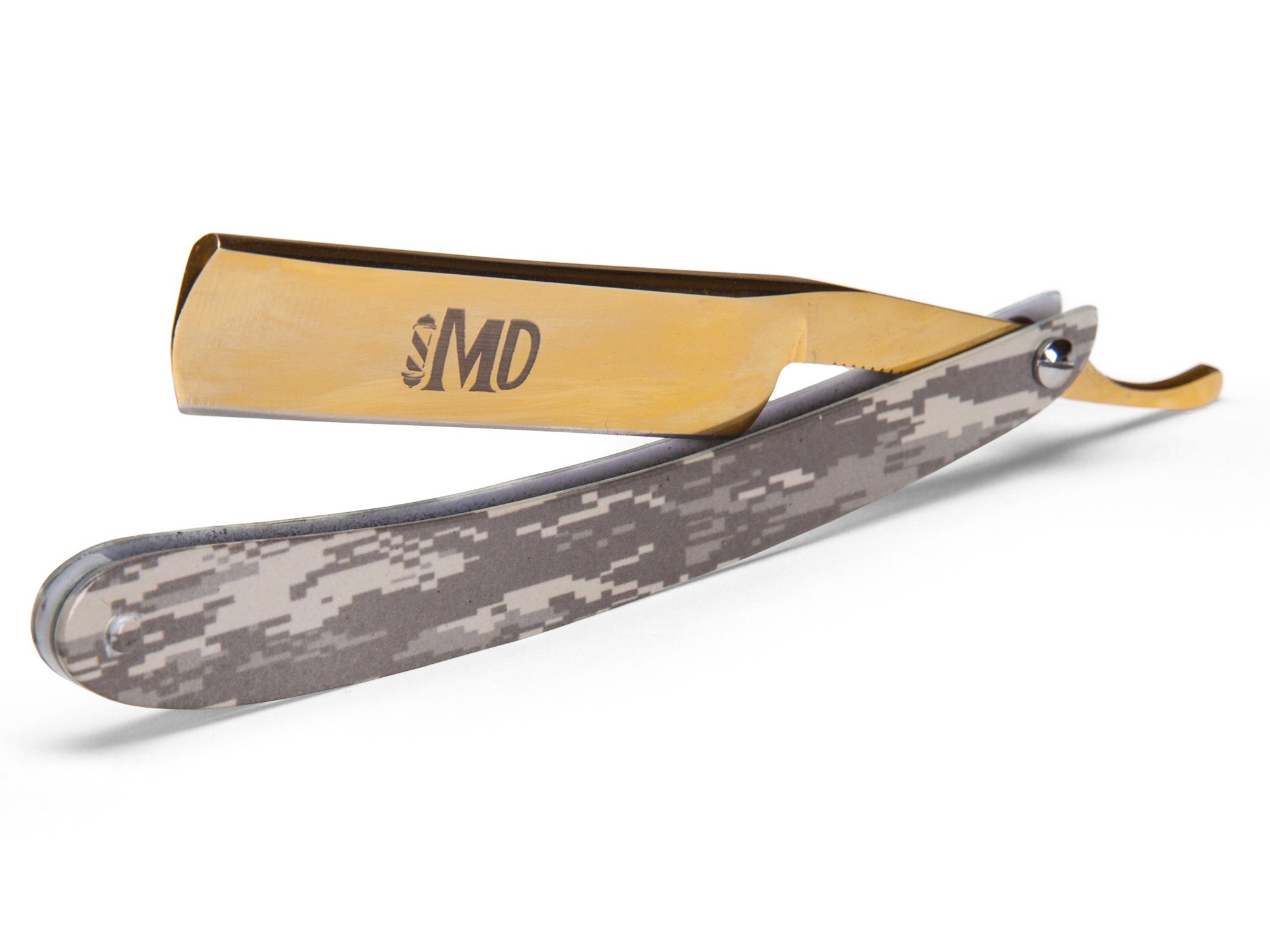 ~SHAVE READY~ MD Camo Straight Razor (Gold)