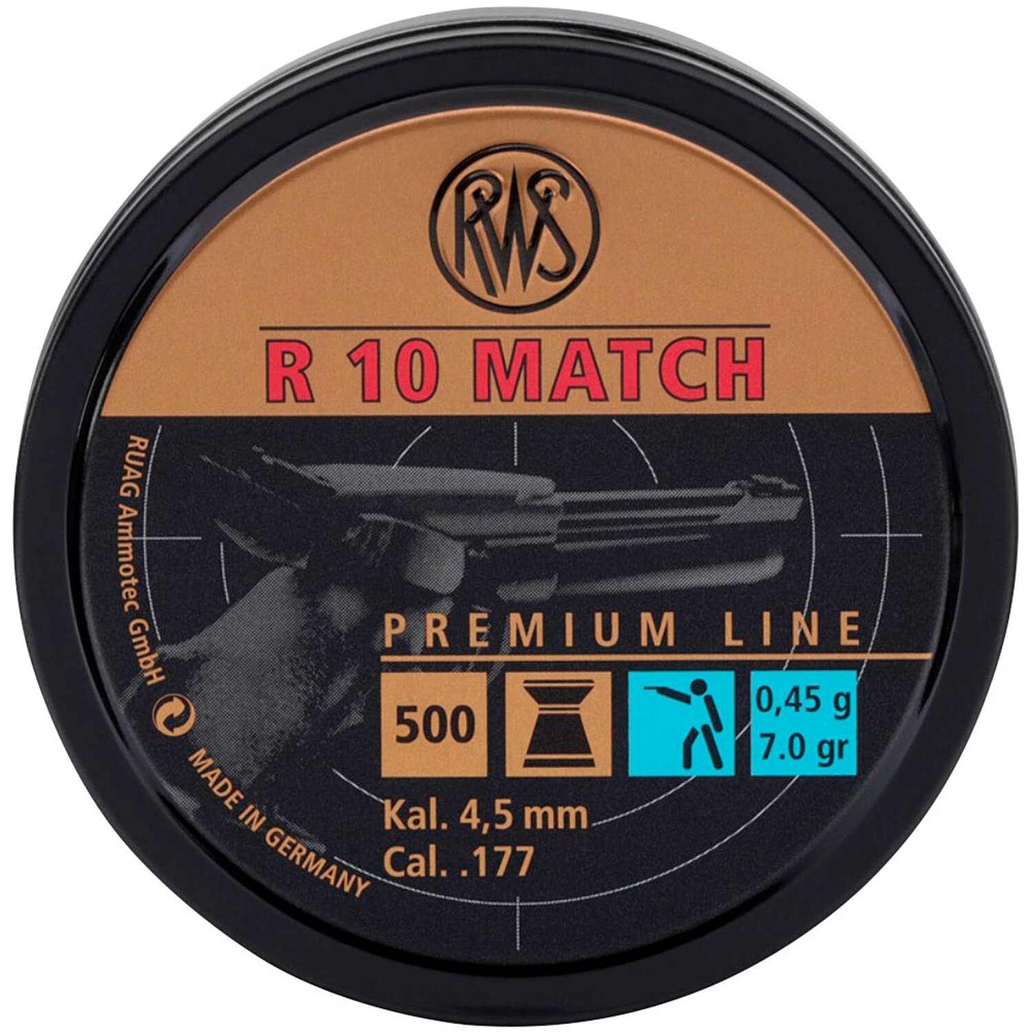 RWS R 10 Match Pistol 4.50mm 0,45g/7.0gr (500pz)
