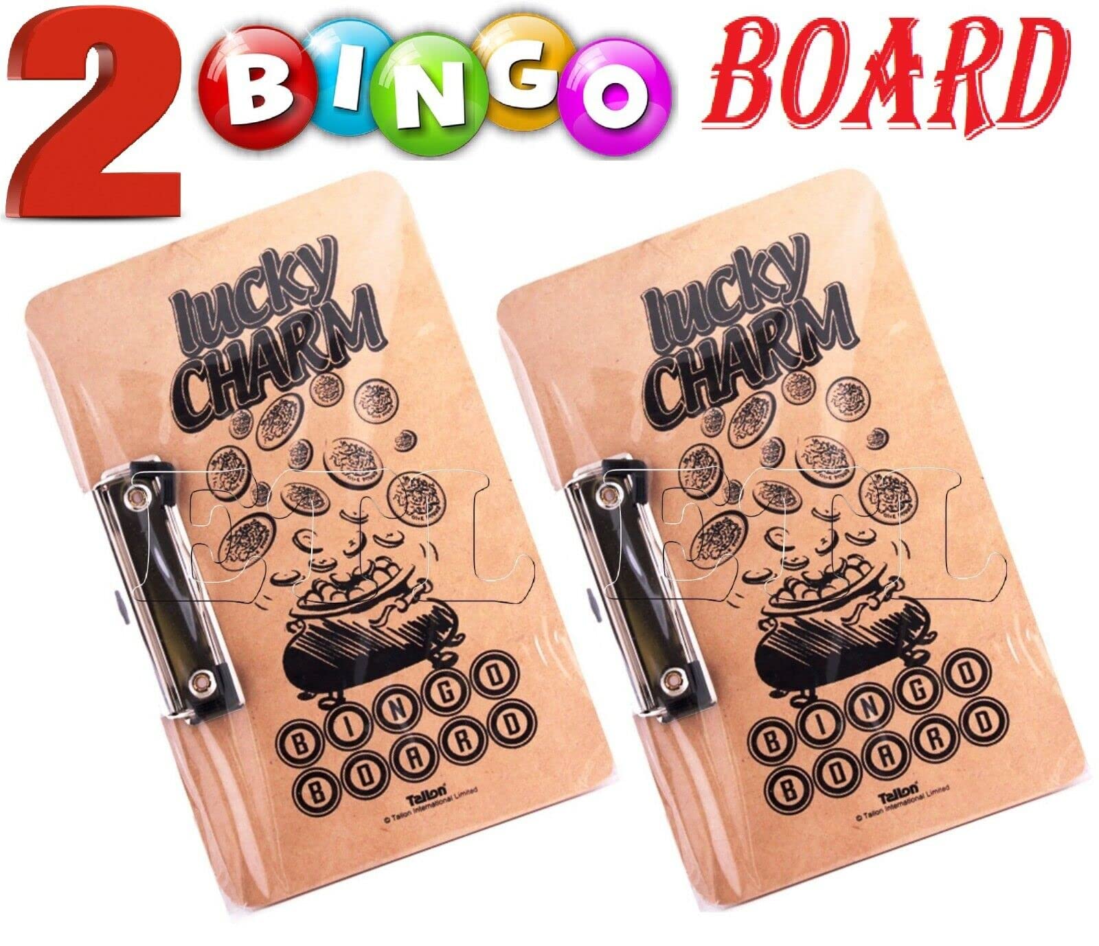 2 x LUCKY CHARM BINGO BOARD WITH CLIP - NEW - Image 4