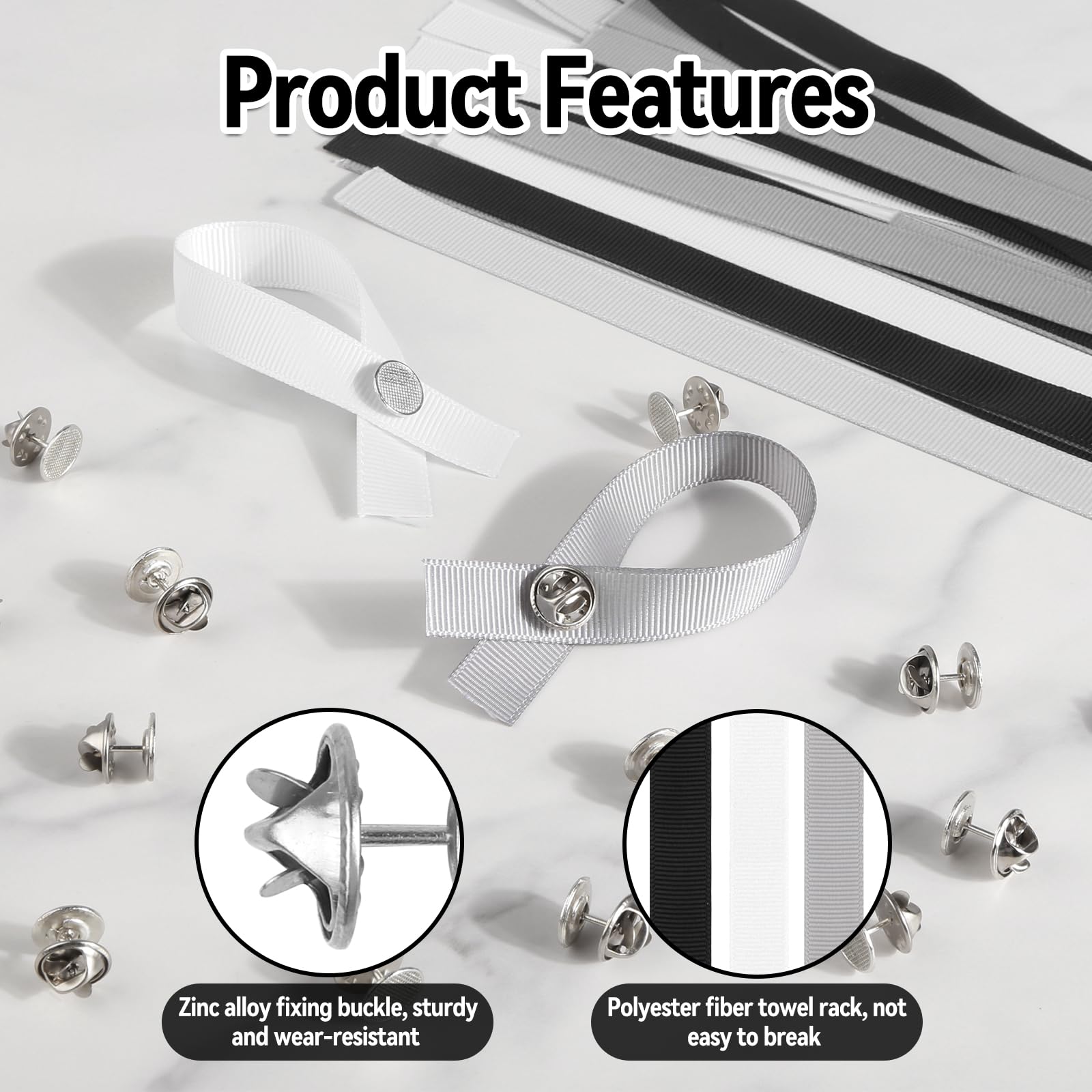 30 ganci per asciugamani con clip in metallo, 3 colori per asciugamani, senza cuciture, clip per asciugamani da bagno, stracci, vestiti (nero, bianco, grigio)