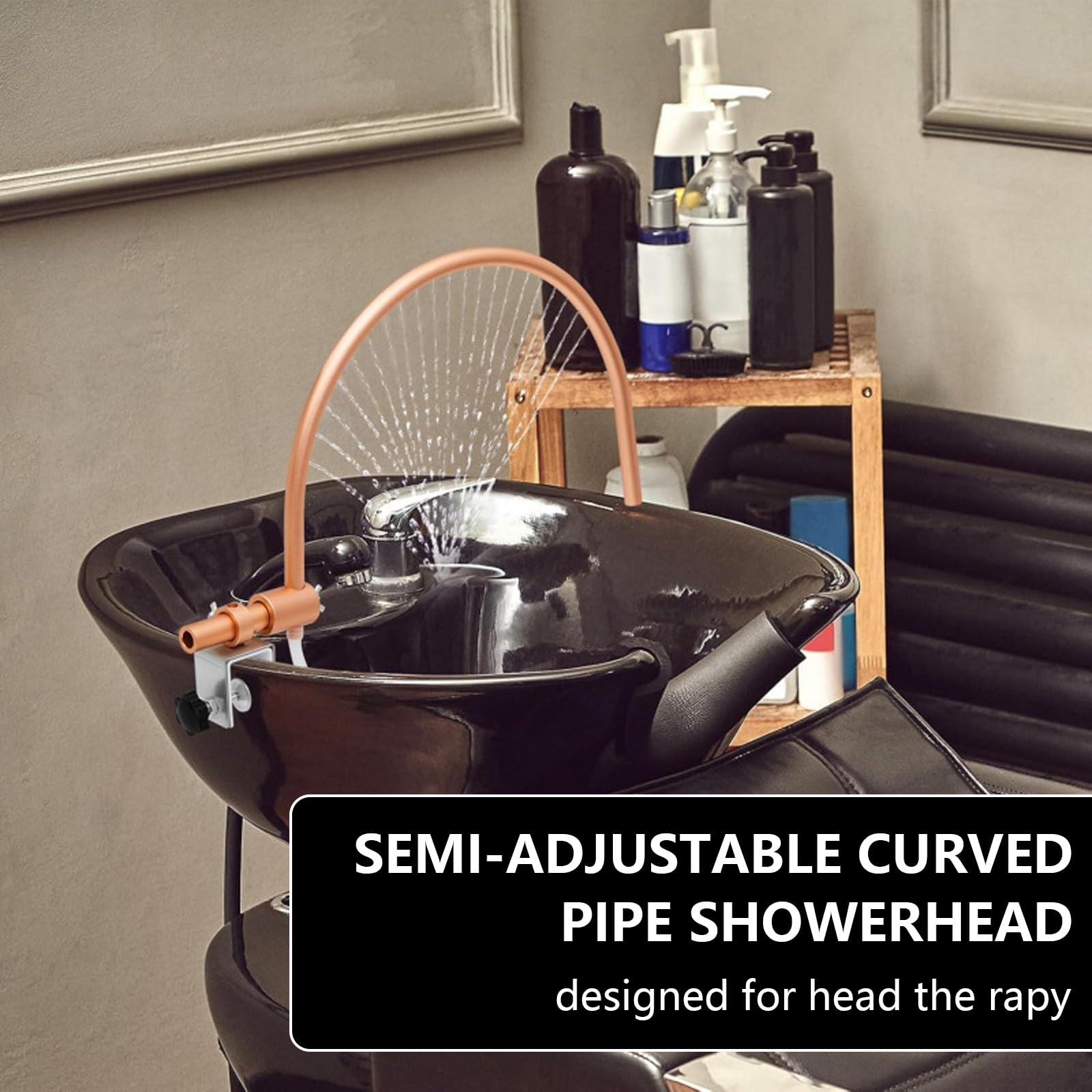 Head SPA, Dispositivo de Terapia de Cabeza de Circulación de Agua Estante de Circulación de Agua for Peluquería de Cabeza Ajustable de 180° Equipo de Spa de Cabeza Cascada para Salón