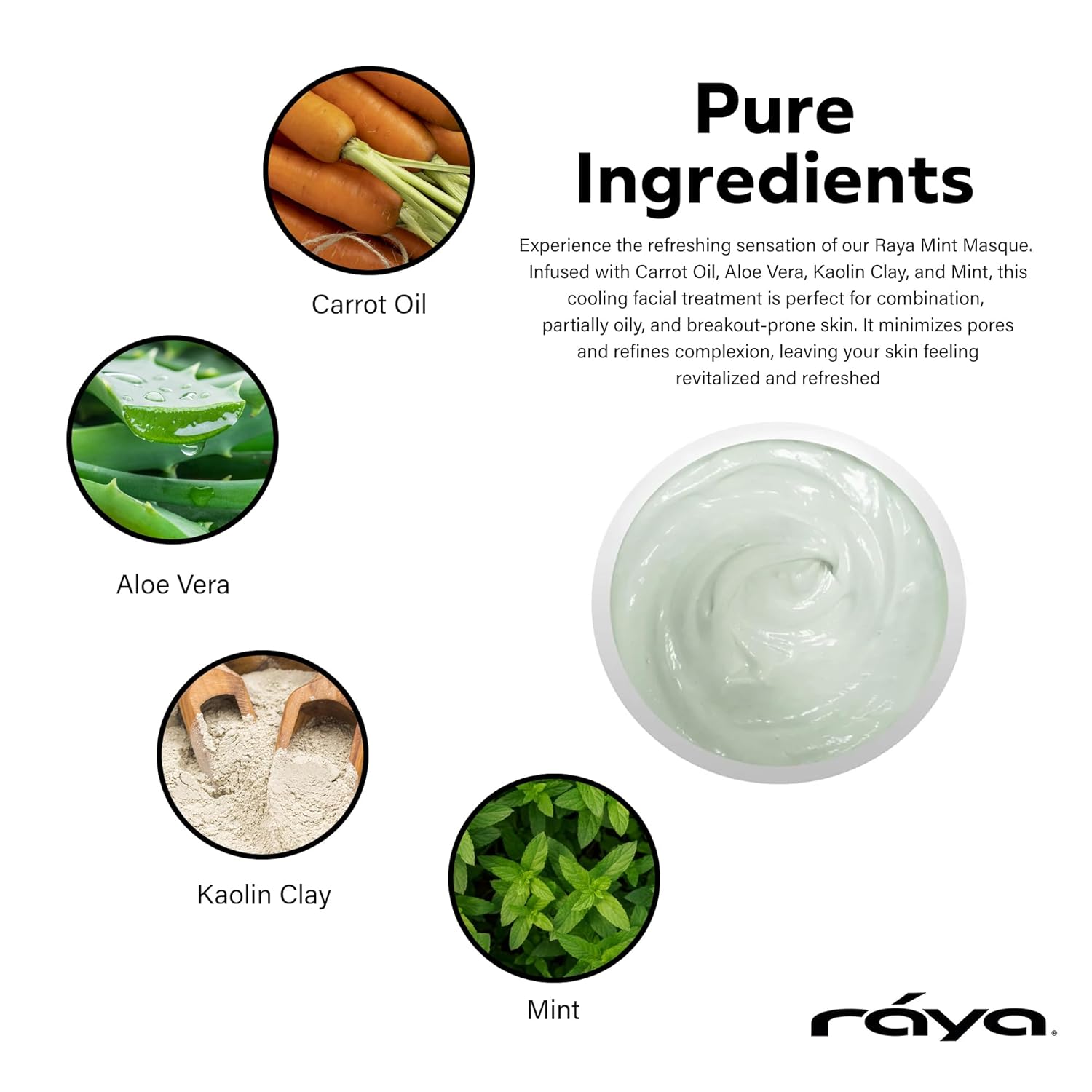Raya Mint Masque (603) | Cooling and Refreshing Facial Treatment Mask Combination for Oily and Break-Out Prone Skin, Moisturizing,Tightening Pores, Refining Complexion, Paraben-free - 60ml - Image 2