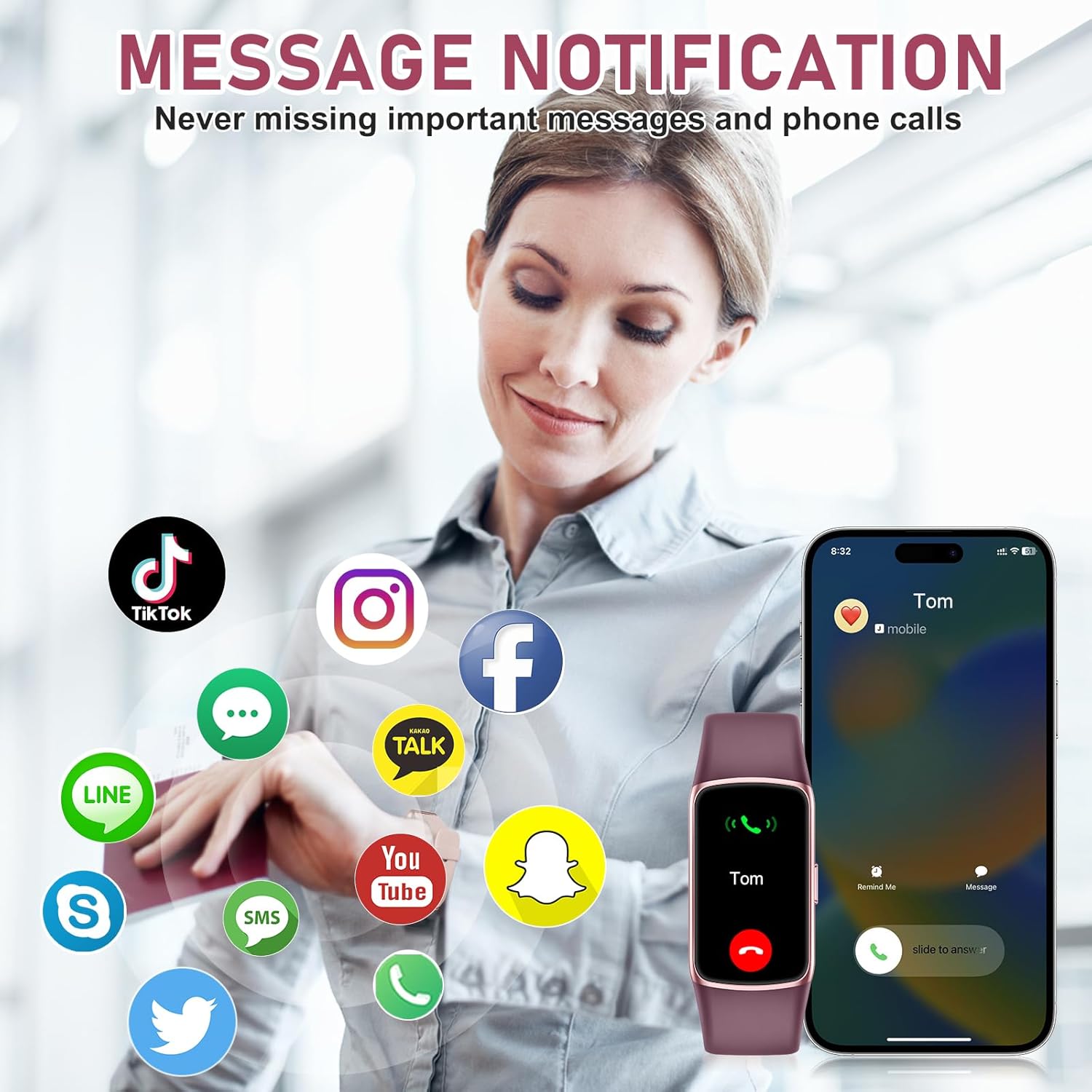 Moremore Fitness Tracker with 24/7 Heart Rate, Sleep Tracker, Step Tracker, Calorie Tracking, IP68 Waterproof Activity Tracker, Fitness Watch for Android iPhones Women Men - Image 6