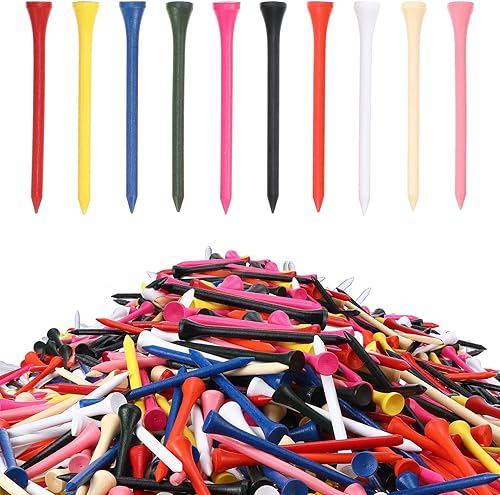 Vinsot Paquete de 500 camisetas de golf de madera de varios colores, camisetas de golf altas de colores a granel para hombres, mujeres, niños,