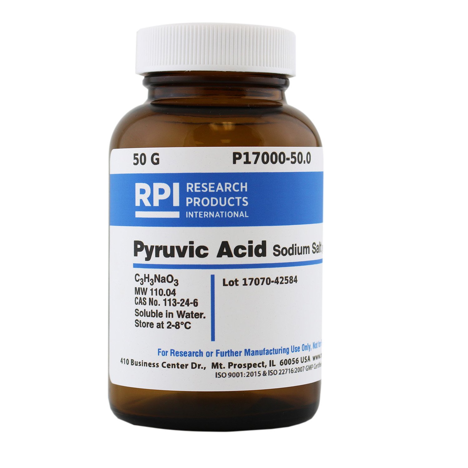 Pyruvic Acid Sodium Salt, [Sodium Pyruvate], 50 Grams