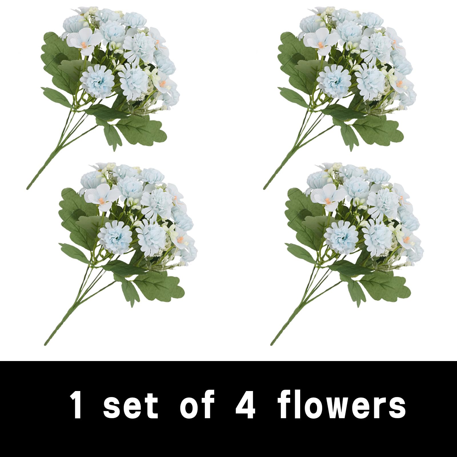 astylishome Blue Artificial Flowers Set for DIY Bridal Wedding Decorations Fake Floral Arrangements for Party Table Centerpieces Home Decor Indoor Outdoor 1614 - Image 2